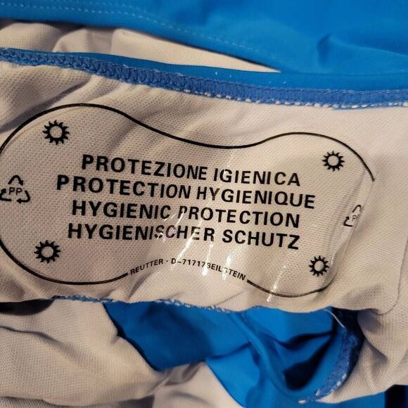 Wearion Bikini Two Piece Blue High Waist Black Criss Cross Bathing Swim Suit NEW - Picture 9 of 9